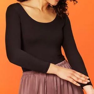 UNIQLO HEATTECH Scoop Neck Long-Sleeve T-Shirt (Extra Warm) | Black | Size M